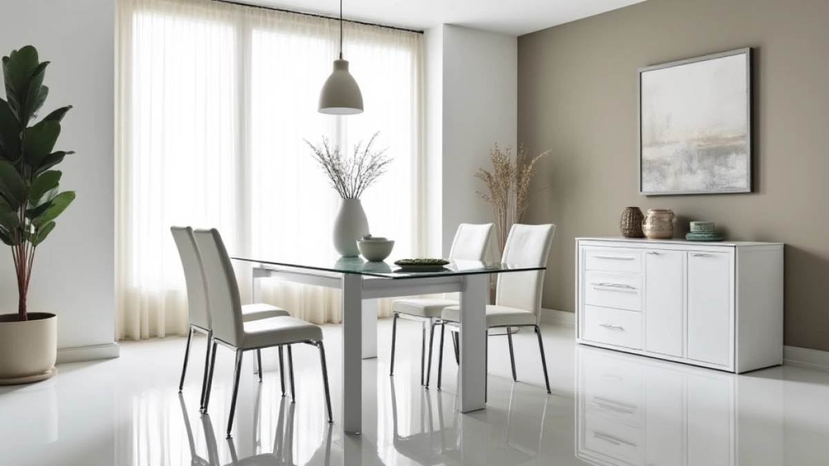 białe meble do jadalni nowoczesne