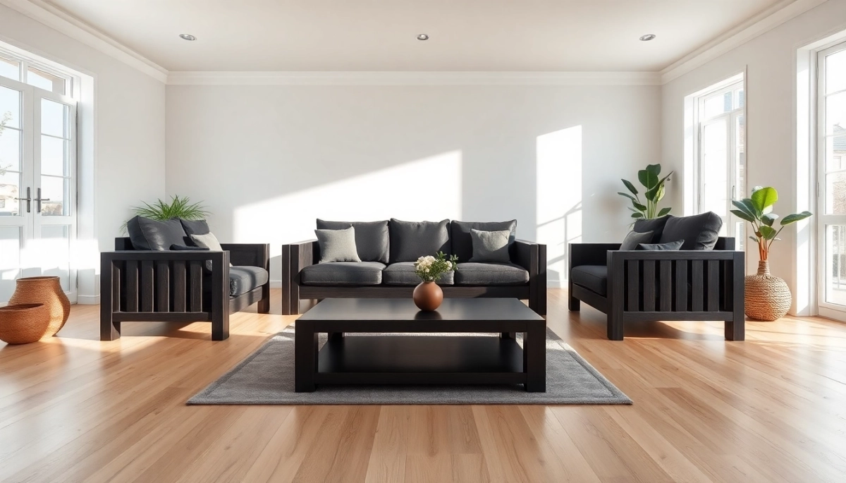 Ciemne meble jaka podłoga