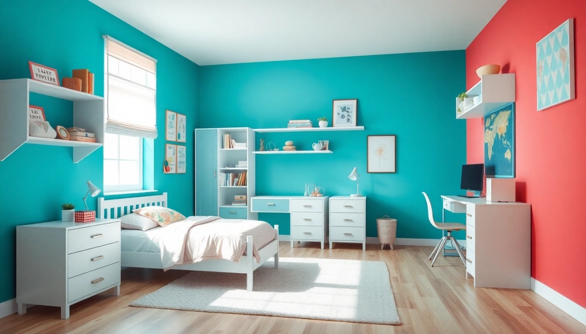 Jaki kolor ścian do białych mebli w pokoju młodzieżowym