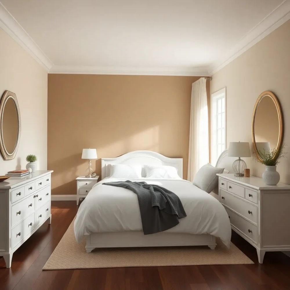 Jaki kolor ścian do białych mebli w sypialni