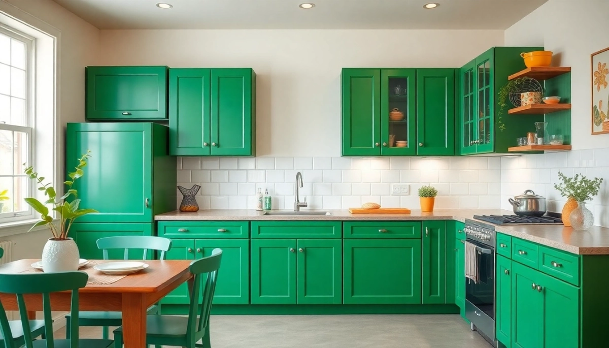 Jaki kolor ścian do zielonych mebli w kuchni