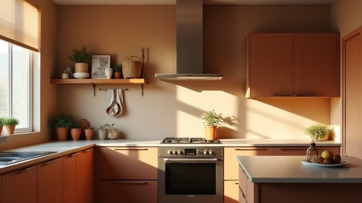 jaki kolor ścian w kuchni do brązowych mebli