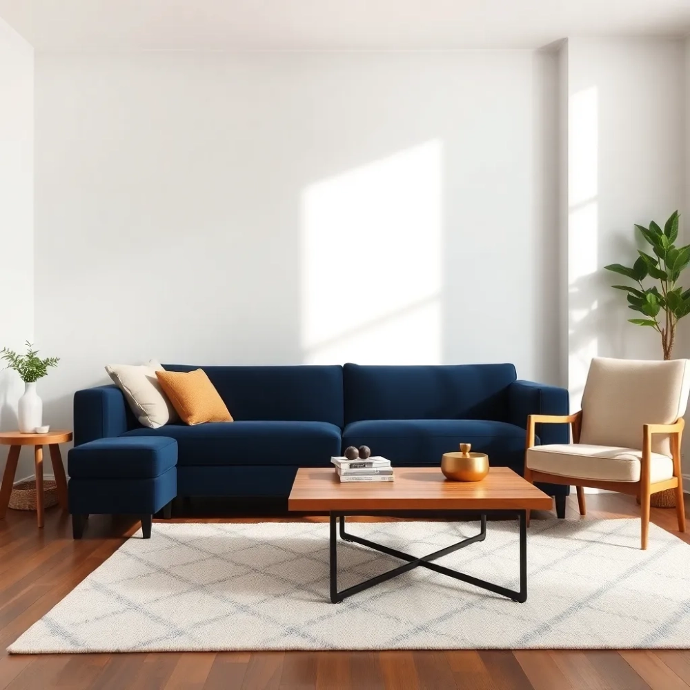 jakie meble do granatowej kanapy