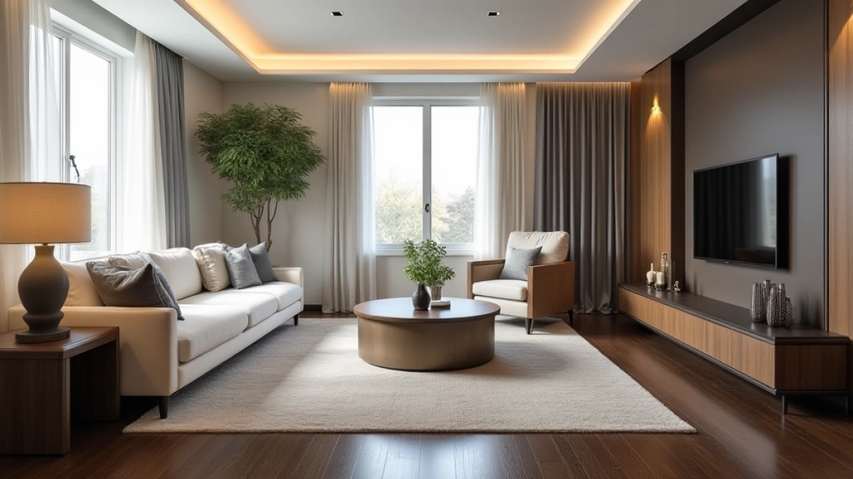 Jakie meble do salonu z ciemną podłoga