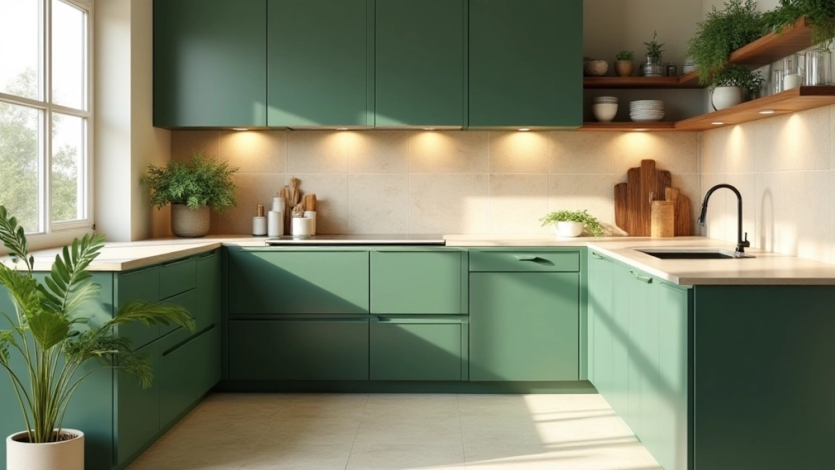 Jakie płytki do zielonych mebli kuchennych