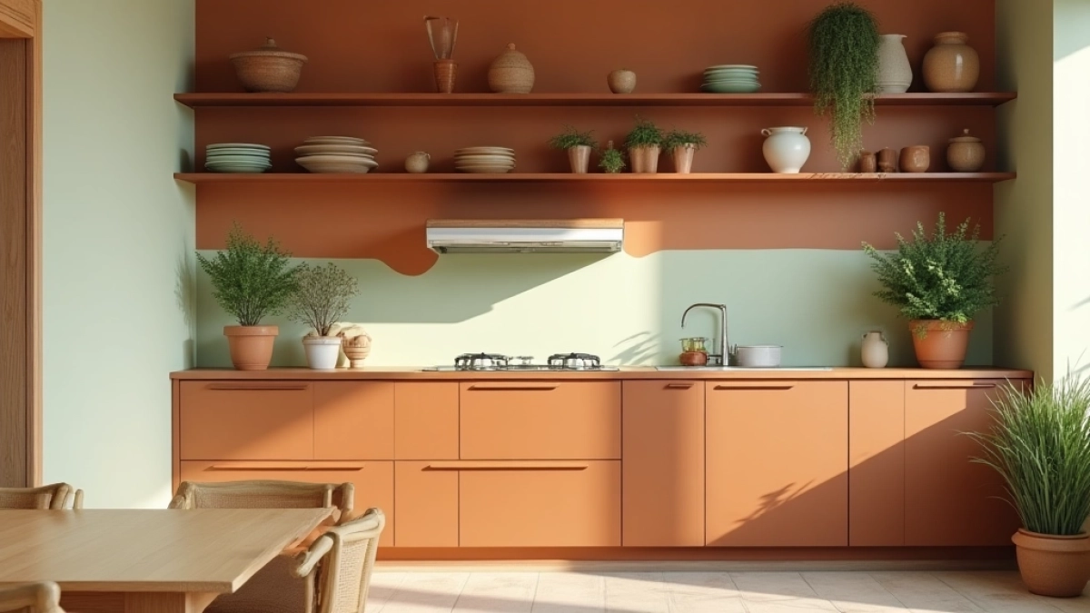 kolor ścian do brązowych mebli kuchennych