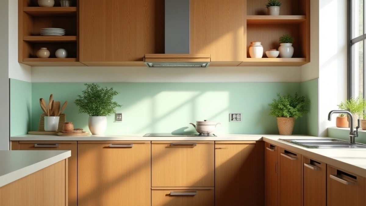 kolory ścian w kuchni do brązowych mebli