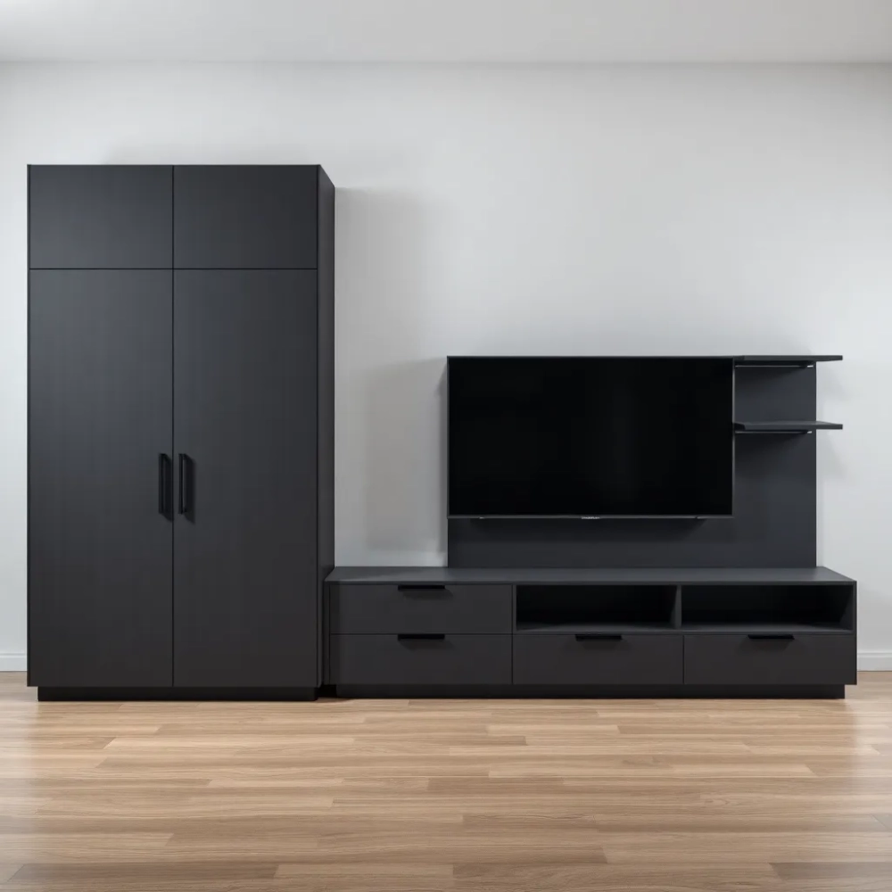 Nowoczesna meblościanka z szafą