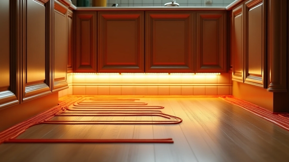 ogrzewanie podlogowe pod meblami w kuchni