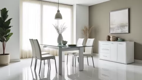 białe meble do jadalni nowoczesne