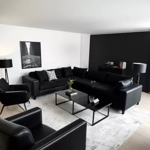Czarne meble do salonu inspiracje