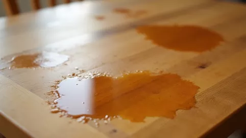 jak usunąć tłuste plamy z mebli drewnianych