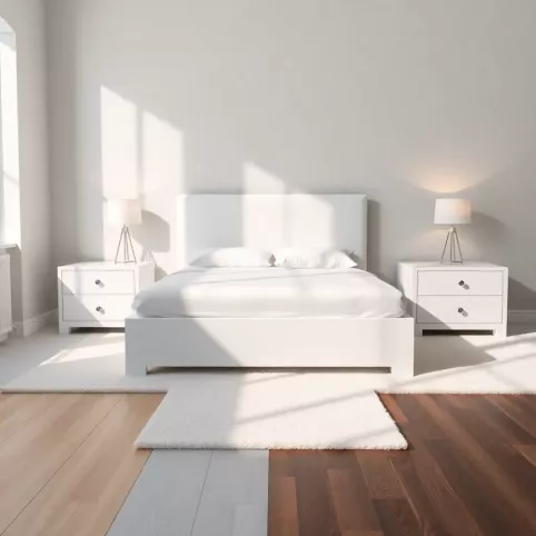 Jaka podłoga do białych mebli w sypialni