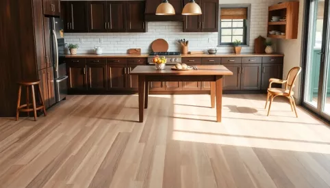 Jaka podłoga do drewnianych mebli w kuchni