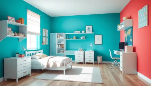 Jaki kolor ścian do białych mebli w pokoju młodzieżowym