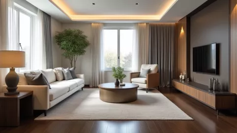 Jakie meble do salonu z ciemną podłoga