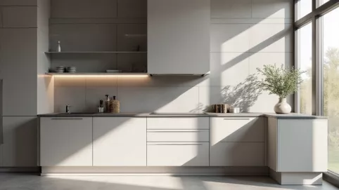 Jakie meble do szarych płytek w kuchni