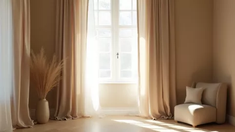 Jakie zasłony do beżowych ścian i brązowych mebli