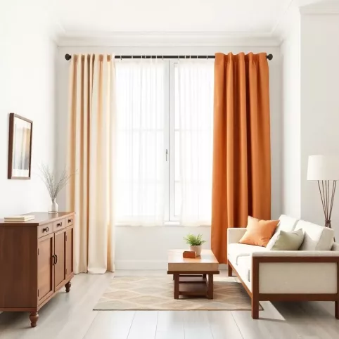 Jakie zasłony do białych ścian i brązowych mebli
