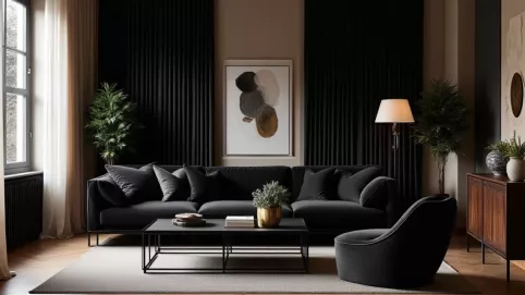 Jakie zasłony do czarnych mebli