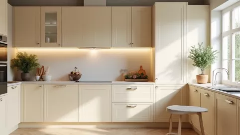 kremowe meble kuchenne jaki kolor ścian