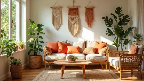 Meble boho do salonu