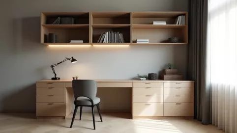 Nowoczesna meblościanka z biurkiem