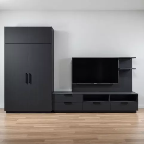 Nowoczesna meblościanka z szafą