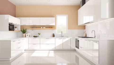 Wysoki połysk jaki kolor ścian do białych mebli w kuchni