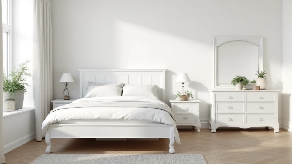 Sypialnia białe meble jakie ściany