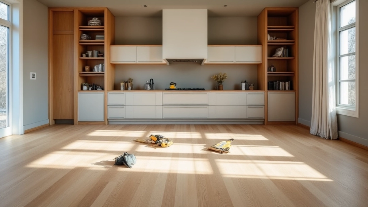 Układanie paneli w pokoju z meblami